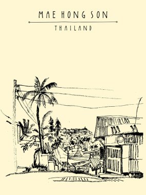 Seyahat vintage sanatsal kartpostal