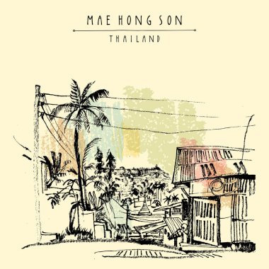 Seyahat vintage sanatsal kartpostal