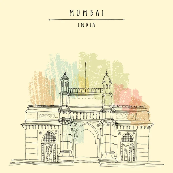 Vintage el çekilmiş kartpostal seyahat