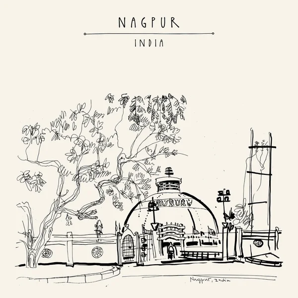 Vintage el çekilmiş kartpostal seyahat