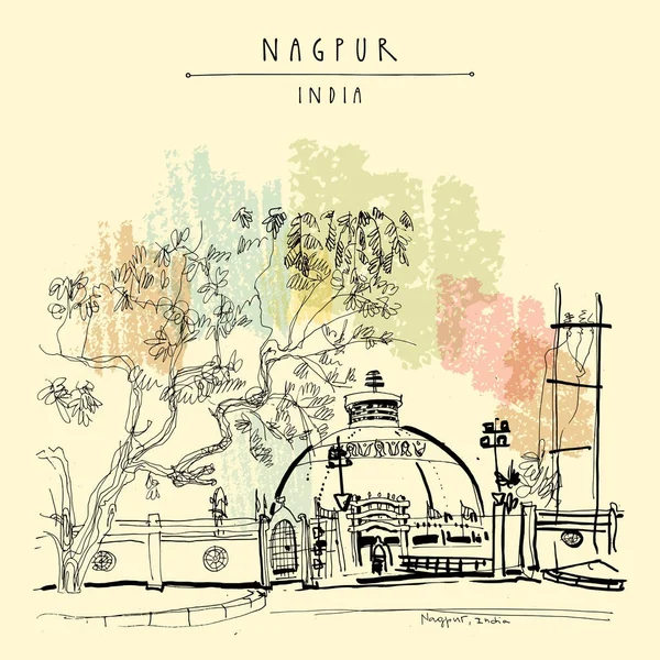 Vintage el çekilmiş kartpostal seyahat