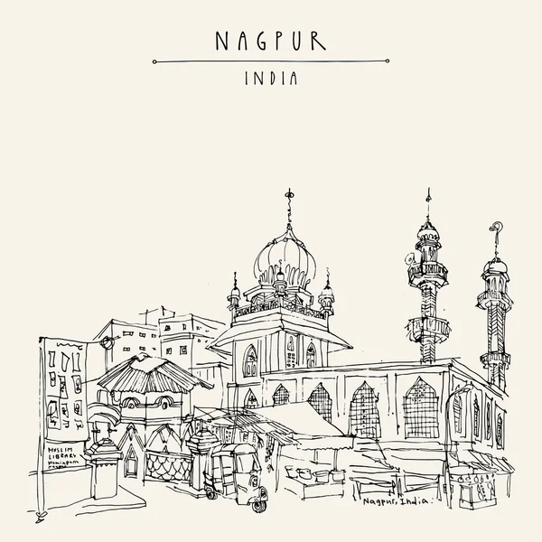 Vintage el çekilmiş kartpostal seyahat