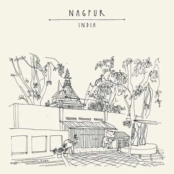 Vintage el çekilmiş kartpostal seyahat