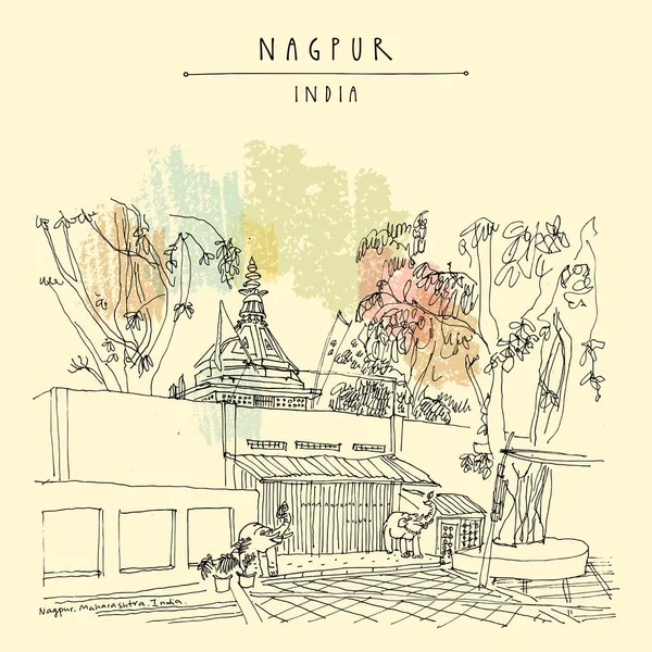 Vintage el çekilmiş kartpostal seyahat