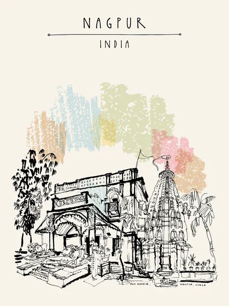 Vintage el çekilmiş kartpostal seyahat