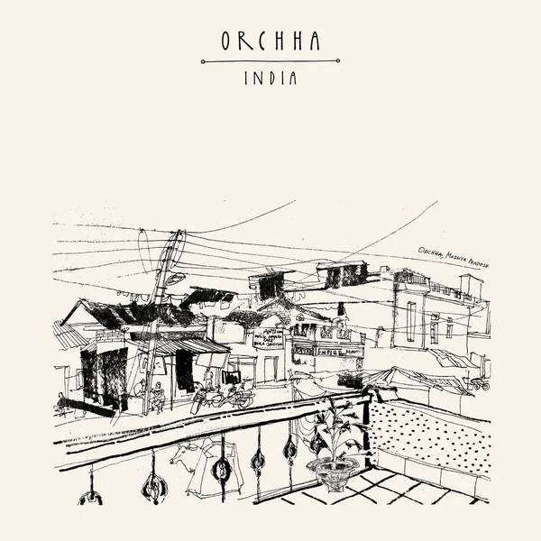 Vintage el çekilmiş kartpostal seyahat