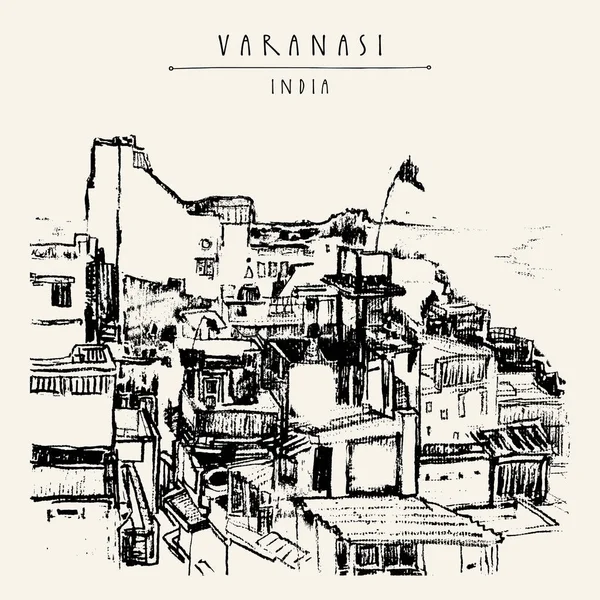 El çizilen mimari cityscape kartpostal 