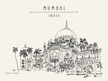 Prince of Wales museum in Mumbai sketch  clipart