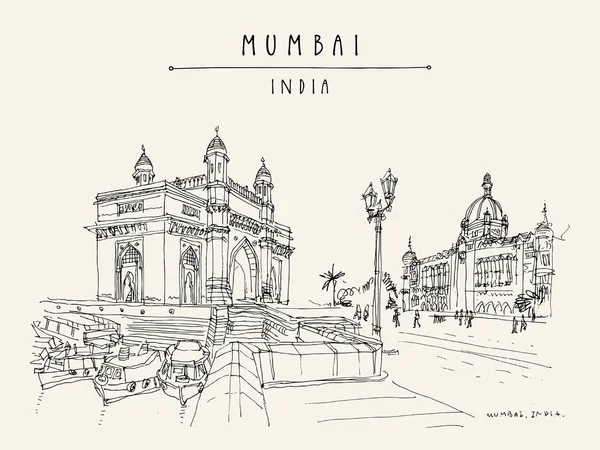 Dibujo de la Puerta de la India — Vector de stock
