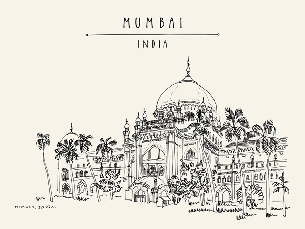Museo Príncipe de Gales en Mumbai boceto — Vector de stock