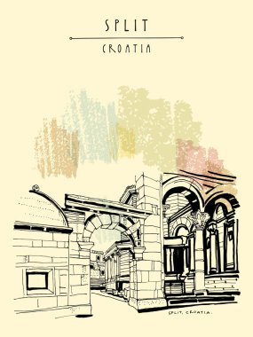 Diocletianus Sarayı Split eski şehir, Hırvatistan, eski Yugoslavya,