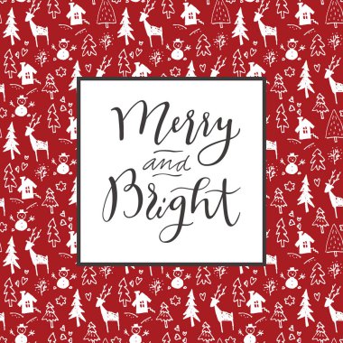 Merry and Bright. Modern calligraphy.  clipart