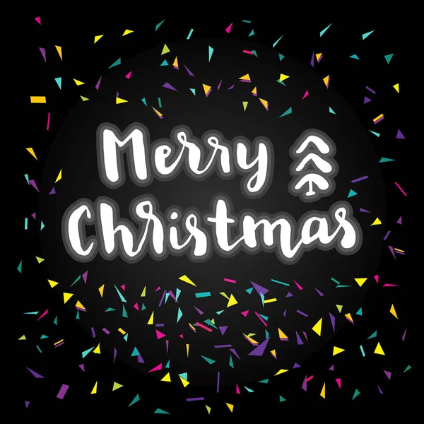Boldog karácsonyt kalligráfia művészi üdvözlőlap — Stock Vector