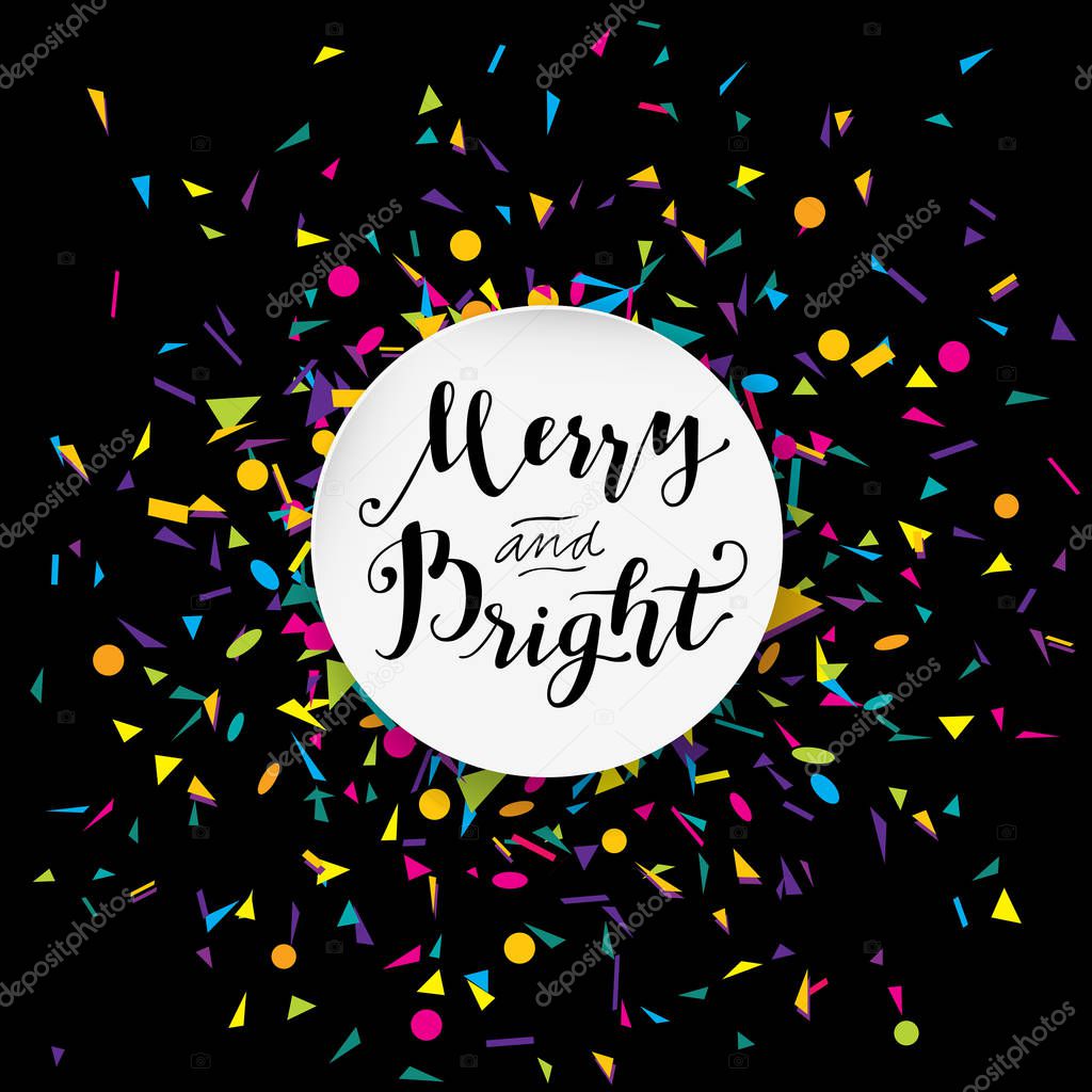 Merry And Bright modern calligraphic design 