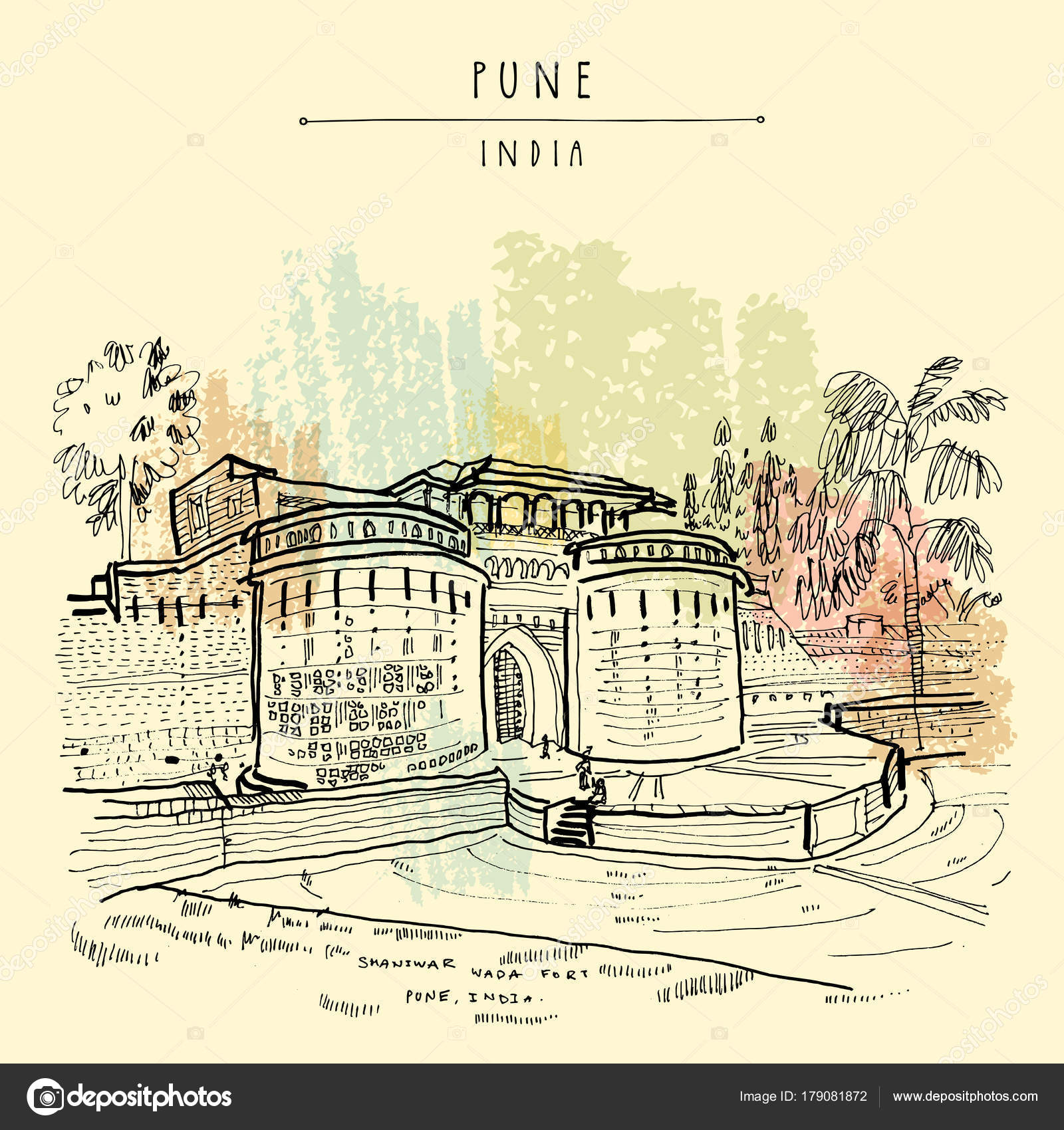 Free Vector | Famous monuments on paper texture