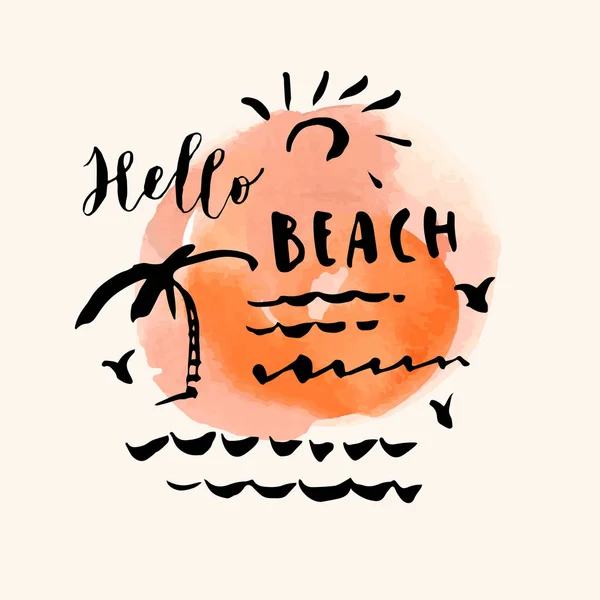 Carte Hello Beach — Image vectorielle