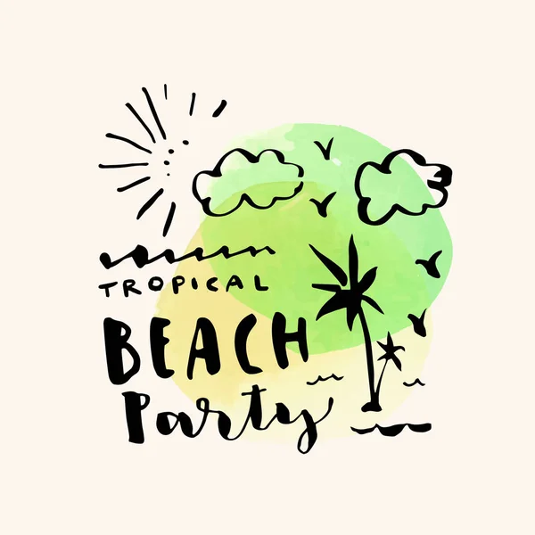 Tropical Beach Tarjeta de fiesta — Vector de stock