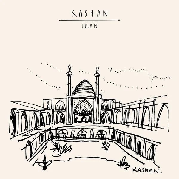 Kashhan Iran Scuola Moschea Agha Bozorg Moschea Storica Kashan Iran — Vettoriale Stock