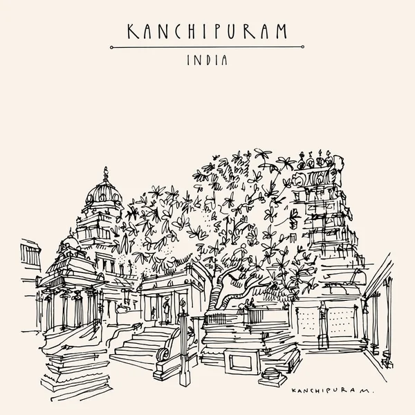 Kanchipuram Kanchi Tamil Nadu India Ekambeshwarar Ekambaranatha Temple 3500 Year Stock Vector