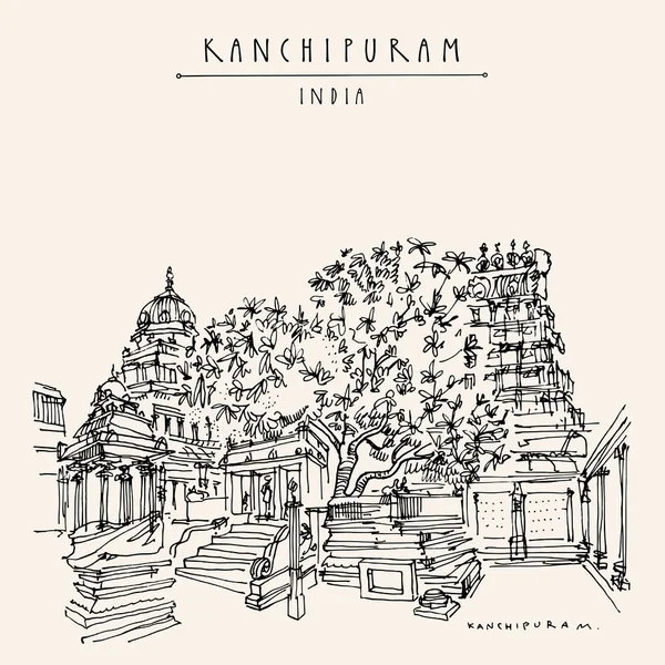 Kanchipuram Kanchi Tamil Nadu India Ekambeshwarar Ekambaranatha Temple 3500 Year Royalty Free Stock Vectors