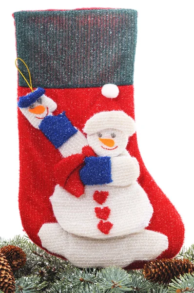 Kerstmis sock geïsoleerd. Stockfoto