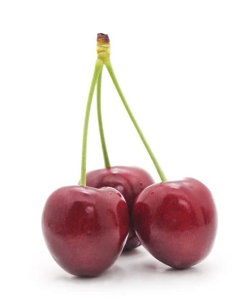 Three cherries isolated. — Stock Photo, Image