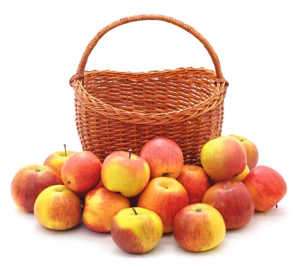 Apples and basket. — Stock Photo, Image