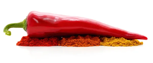 Paprika och hög med kryddor. — Stockfoto