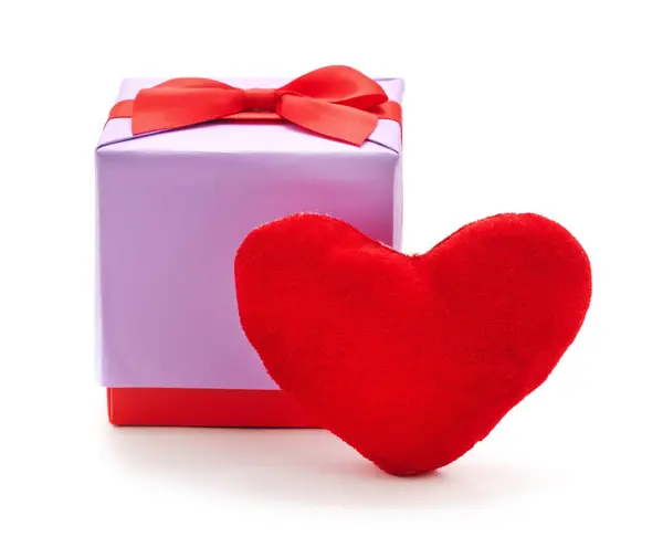 Gift with heart. — Stock Photo, Image