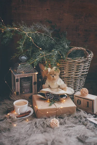 Decorazioni per Natale, regali da Babbo Natale — Foto Stock