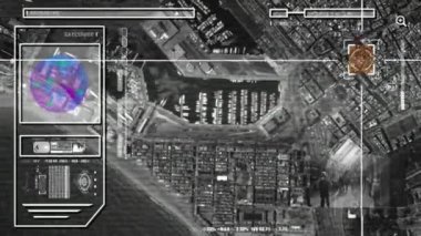 Şehir - High Tech - dron görünümü - uydu - gri - Hd