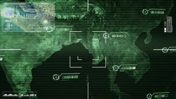 Asie - Carte - High Tech - Numérisation - vert — Video