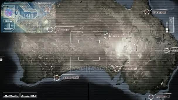 Australie - Carte - High Tech - Numérisation - gris .