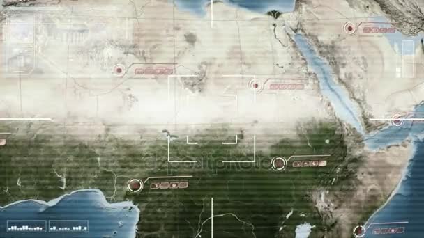 Africa - Centrale - Mappa - High Tech - Scansione - Grigio . — Video Stock