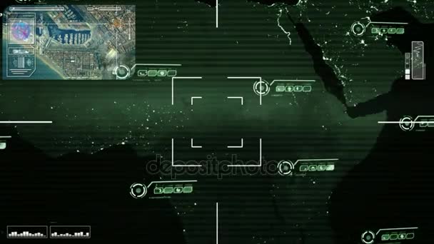 Afrique - Nuit - Carte - Haute technologie - Numérisation - vert .