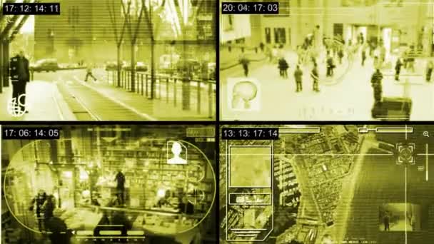 CCTV - камери безпеки - спостереження - Уповільнена зйомка - жовтий — стокове відео