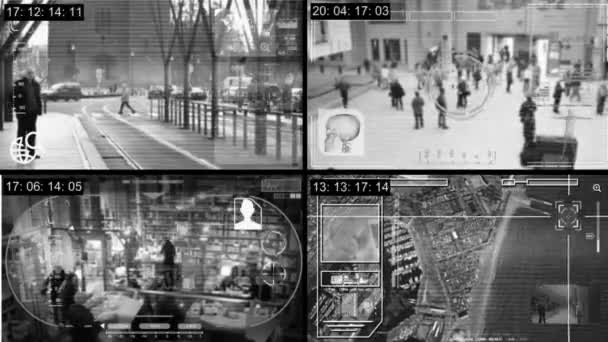 Cctv セキュリティ カメラの監視 - 時間の経過 - グレー — ストック動画