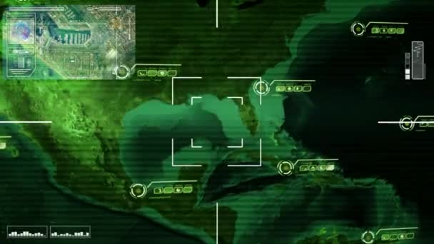 Amérique centrale - Carte - High Tech - Balayage - vert .