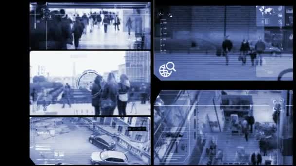 Gros plan - Caméra de sécurité - Surveillance - Time lapse - bleu — Video