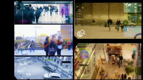 クローズ アップ - セキュリティ カメラ - 監視 - 時間の経過 - 色 — ストック動画