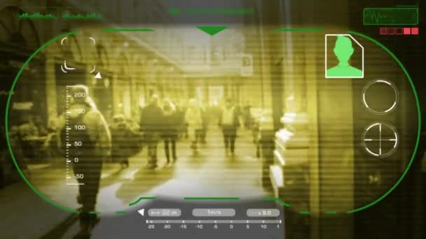 Gallery - Technology - digital interface - graphics - yellow - HD — Stock Video