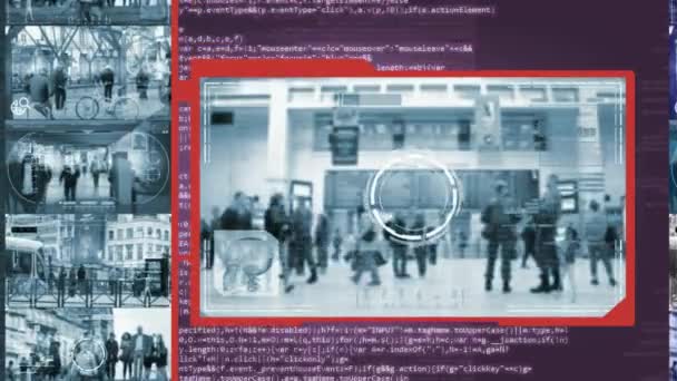 Милиция - камера безопасности - наблюдение - кибер - фиолетовый — стоковое видео