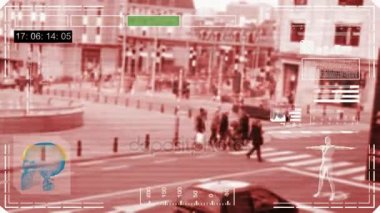 ışık sokak - arabirim - dijital tarama - kırmızı - Hd durdurmak
