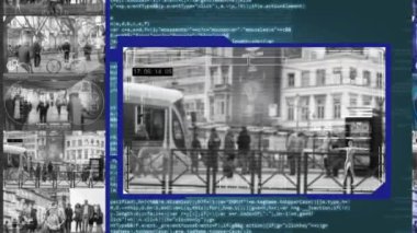 Tramvay durağı - güvenlik kamera - gözetleme - Cyber - mavi