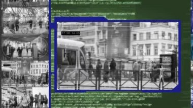 Tramvay durağı - güvenlik kamera - gözetleme - Cyber - yeşil