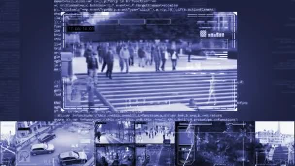 Park - Überwachungskamera - Überwachung - Cyber - blau — Stockvideo