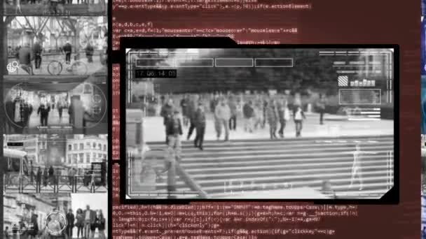 Suche - Überwachungskamera - Überwachung - Cyber - Rot — Stockvideo