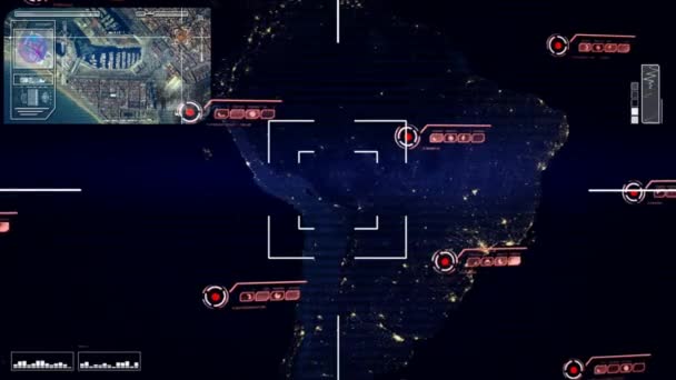 Amérique du Sud - Nuit - Carte - High Tech - Numérisation 