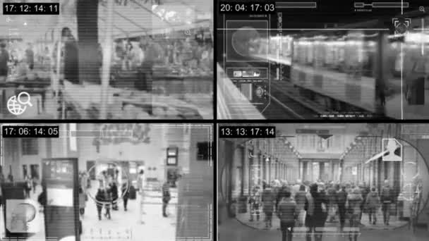 Spy - Câmera de segurança - Vigilância - lapso de tempo - cinza . — Vídeo de Stock