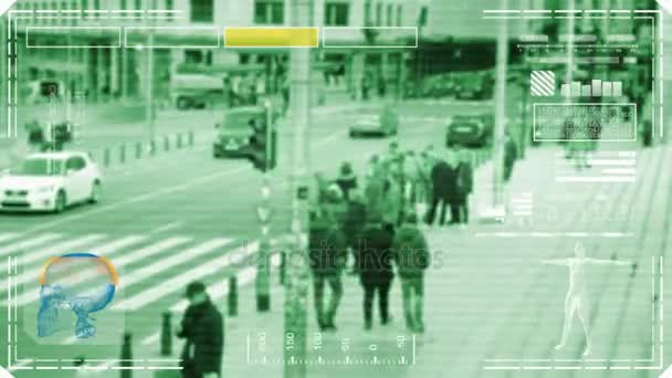 Streets - interface - digital scan - green - HD — Stock Video